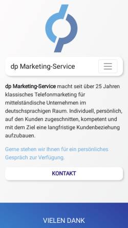 Vorschau der mobilen Webseite dpms.de, dp Marketing-Service, Inh. Dörte Pape