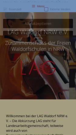 Vorschau der mobilen Webseite waldorf-nrw.de, Arbeitsgemeinschaft Waldorfpädagogik NRW