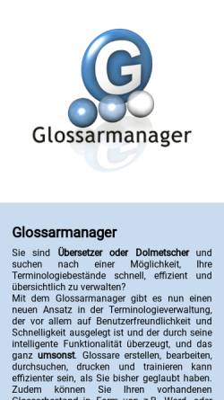 Vorschau der mobilen Webseite www.glossarmanager.de, Glossarmanager GbR