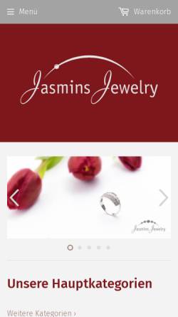 Vorschau der mobilen Webseite www.jasmins-jewelry.at, Jasmins Jewelry