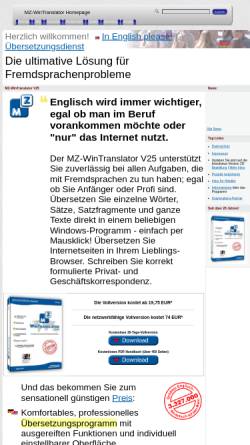 Vorschau der mobilen Webseite www.mz-translator.de, MZ-WinTranslator