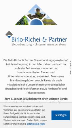 Vorschau der mobilen Webseite www.birlo-richei.de, Birlo-Richei & Partner