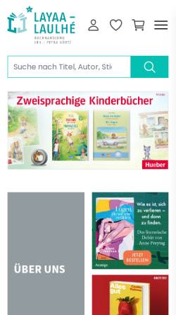 Vorschau der mobilen Webseite layaa.buchkatalog.de, Buchhandlung Layaa-Laulhé, Inh. Petra Görtz