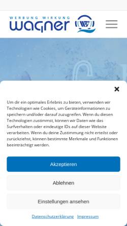Vorschau der mobilen Webseite www.werbetechnik-wagner.de, Werbetechnik Wagner