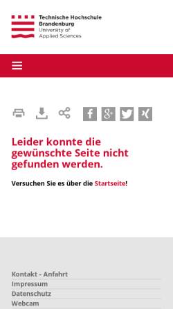 Vorschau der mobilen Webseite www.fh-brandenburg.de, Mighty Reds FHB