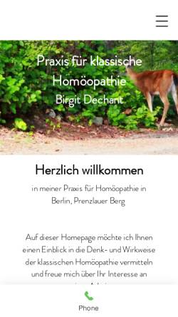 Vorschau der mobilen Webseite birgit-dechant.de, Praxis für Klassische Homöopathie