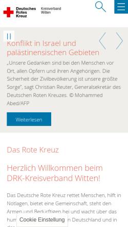 Vorschau der mobilen Webseite www.drk-witten.de, Deutsches Rotes Kreuz