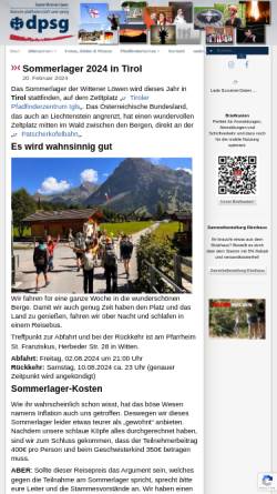 Vorschau der mobilen Webseite www.wittener-pfadfinder.de, DPSG St. Marien