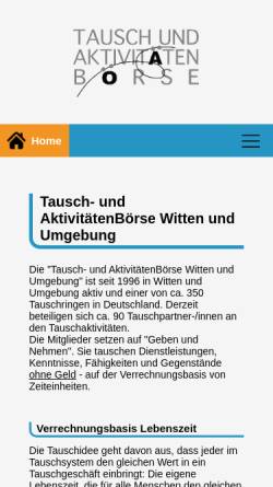 Vorschau der mobilen Webseite www.tauschring-witten.de, Tauschring-Witten
