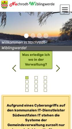 Vorschau der mobilen Webseite www.nachrodt-wiblingwerde.de, Gemeinde Nachrodt-Wiblingwerde