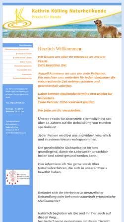 Vorschau der mobilen Webseite www.tierheilpraxis-koelling.de, Kathrin Kölling, Tiernaturheilpraxis für Hunde