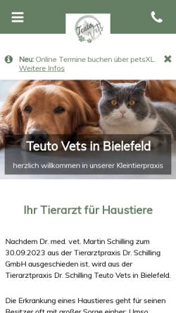Vorschau der mobilen Webseite tierarztpraxis-schilling.de, Dr. med. vet. Martin Schilling, Tieraztpraxis