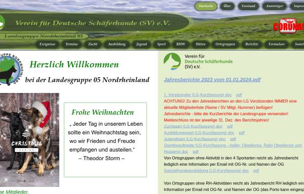 Vorschau von www.sv-lg05.de, Verein für Deutsche Schäferhunde e.V., SV-Landesgruppe Nordrheinland
