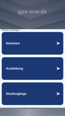 Vorschau der mobilen Webseite www.gsv-nrw.de, Garde- und Schautanzverband Nordrhein-Westfalen e.V.