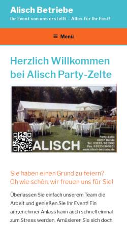 Vorschau der mobilen Webseite www.alisch-betriebe.de, Alisch-Betriebe