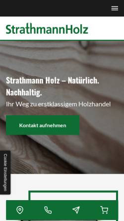 Vorschau der mobilen Webseite www.strathmann-holz.de, Strathmann Holz GmbH & Co.KG, Holzgroßhandel und Zimmerei
