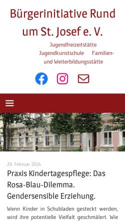 Vorschau der mobilen Webseite bi-krefeld.de, Bürgerinitiative St. Josef