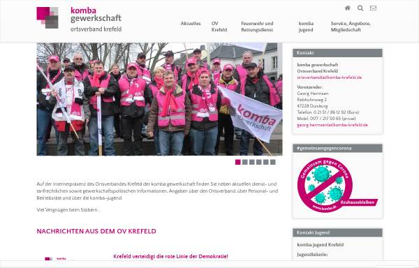 Vorschau von www.komba-krefeld.de, Komba-Gewerkschaft, Ortsverband Krefeld