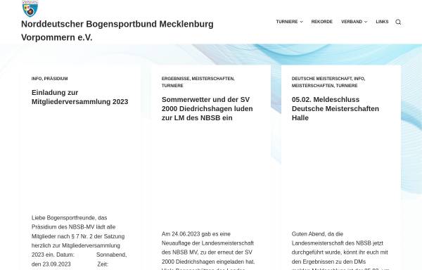 Vorschau von www.nbsb-mv.de, Norddeutscher Bogensportbund Mecklenburg-Vorpommern e.V.