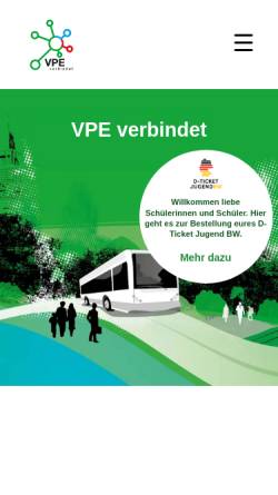Vorschau der mobilen Webseite www.vpe.de, VPE Verkehrsverbund Pforzheim-Enzkreis
