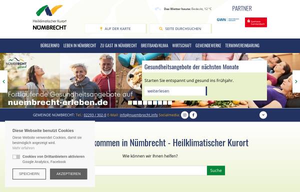 Vorschau von www.nuembrecht.de, Gemeinde Nümbrecht