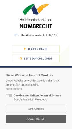 Vorschau der mobilen Webseite www.nuembrecht.de, Gemeinde Nümbrecht