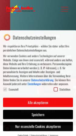 Vorschau der mobilen Webseite www.farben-budke.de, Farben Budke