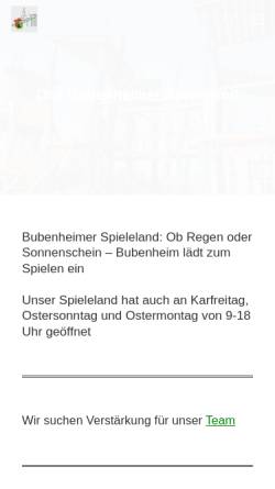 Vorschau der mobilen Webseite www.bubenheimer-spieleland.de, Bubenheimer Spieleland