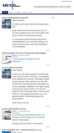 Vorschau der mobilen Webseite www.kbvkiel.de, Kreisfachverbände Badminton Kiel und Plön-NMS