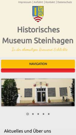 Vorschau der mobilen Webseite historisches-museum-steinhagen.de, Historisches Museum Steinhagen