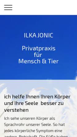 Vorschau der mobilen Webseite www.ilkajonic.de, Physiotherapie Ilka Jonic
