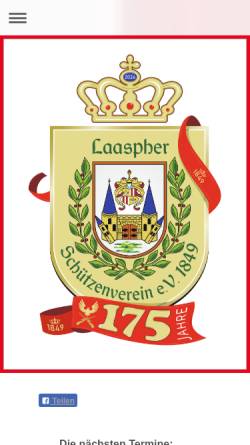 Vorschau der mobilen Webseite www.laaspher-schuetzenverein.de, Laaspher Schützenverein 1849 e.V.