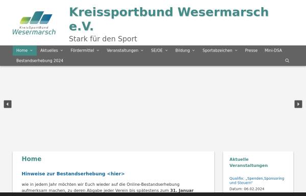 Vorschau von www.ksb-wesermarsch.de, Kreissportbund Wesermarsch