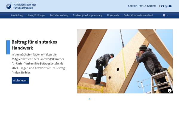 Vorschau von www.hwk-unterfranken.de, Handwerkskammer für Unterfranken