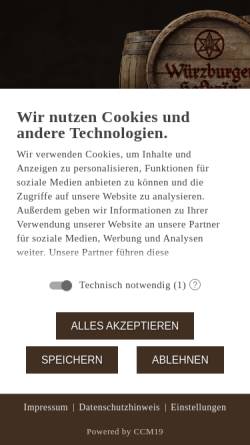 Vorschau der mobilen Webseite www.wuerzburger-hofbraeu.de, Würzburger Hofbräu GmbH