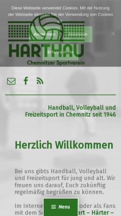 Vorschau der mobilen Webseite www.sv-chemnitz-harthau.de, SV Chemnitz/Harthau e.V.