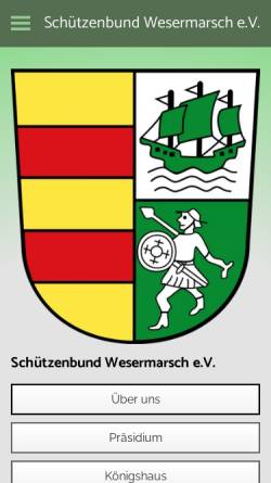 Vorschau der mobilen Webseite www.schuetzenbund-wesermarsch.de, Schützenbund Wesermarsch e.V.