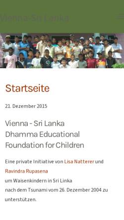 Vorschau der mobilen Webseite www.vienna-srilanka.org, Vienna-Sri Lanka Charity Home for Children