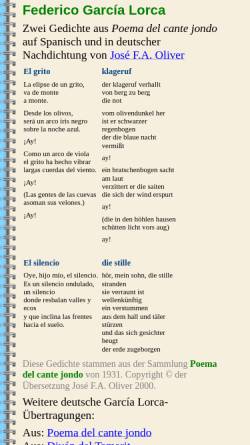 Vorschau der mobilen Webseite www.jbeilharz.de, Gedichte von Federico García Lorca auf Spanisch und Deutsch