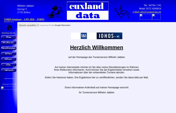 Vorschau von cuxland-data.de, Cuxland-Data / Turnierservice für Reitsportler