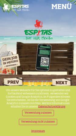 Vorschau der mobilen Webseite www.espitas.de, Espitas