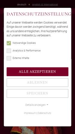 Vorschau der mobilen Webseite www.sophienkeller-dresden.de, Sophienkeller im Taschenbergpalais