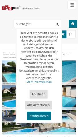 Vorschau der mobilen Webseite www.123pool.de, 123 Pool
