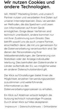 Vorschau der mobilen Webseite www.m-vp.de, Manet Schwerin-Info-Seite