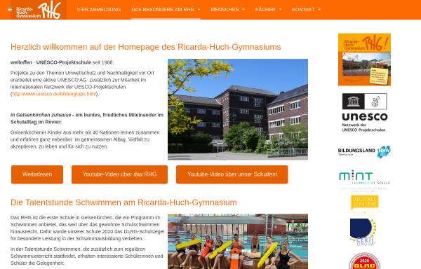 Vorschau von www.rhg-ge.de, Ricarda-Huch-Gymnasium (RHG)