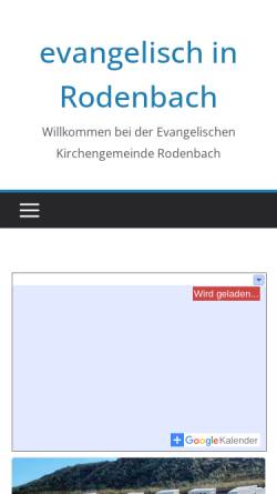 Vorschau der mobilen Webseite evangelische.kirche-rodenbach.de, Evangelischen Kirchengemeinde Rodenbach