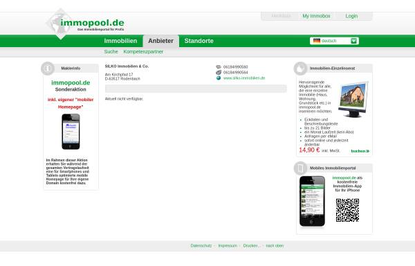 Vorschau von www.immopool.de, Silko Immobilien & Co.