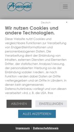 Vorschau der mobilen Webseite www.auerswald.de, Auerswald GmbH & Co. KG