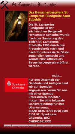 Vorschau der mobilen Webseite www.lampertus.de, Freundeskreis Geologie und Bergbau e.V. Hohenstein-Ernstthal