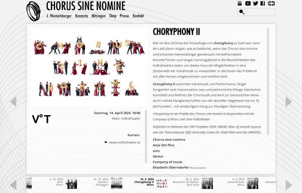 Vorschau von www.chorussinenomine.at, Chorus sine nomine